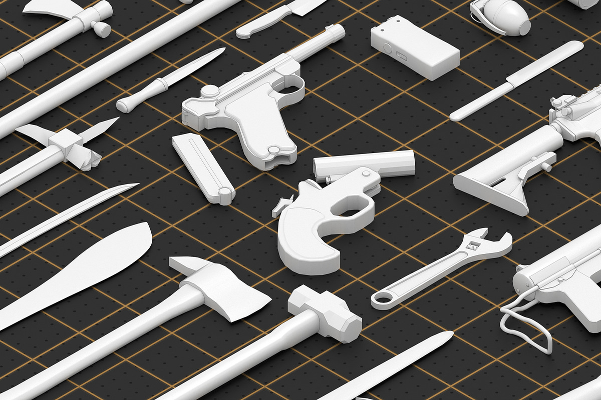 BASEMESH WEAPON COLLECTION, an Object 3D Model by MohamedHussien1 (Photo 6 of 8)