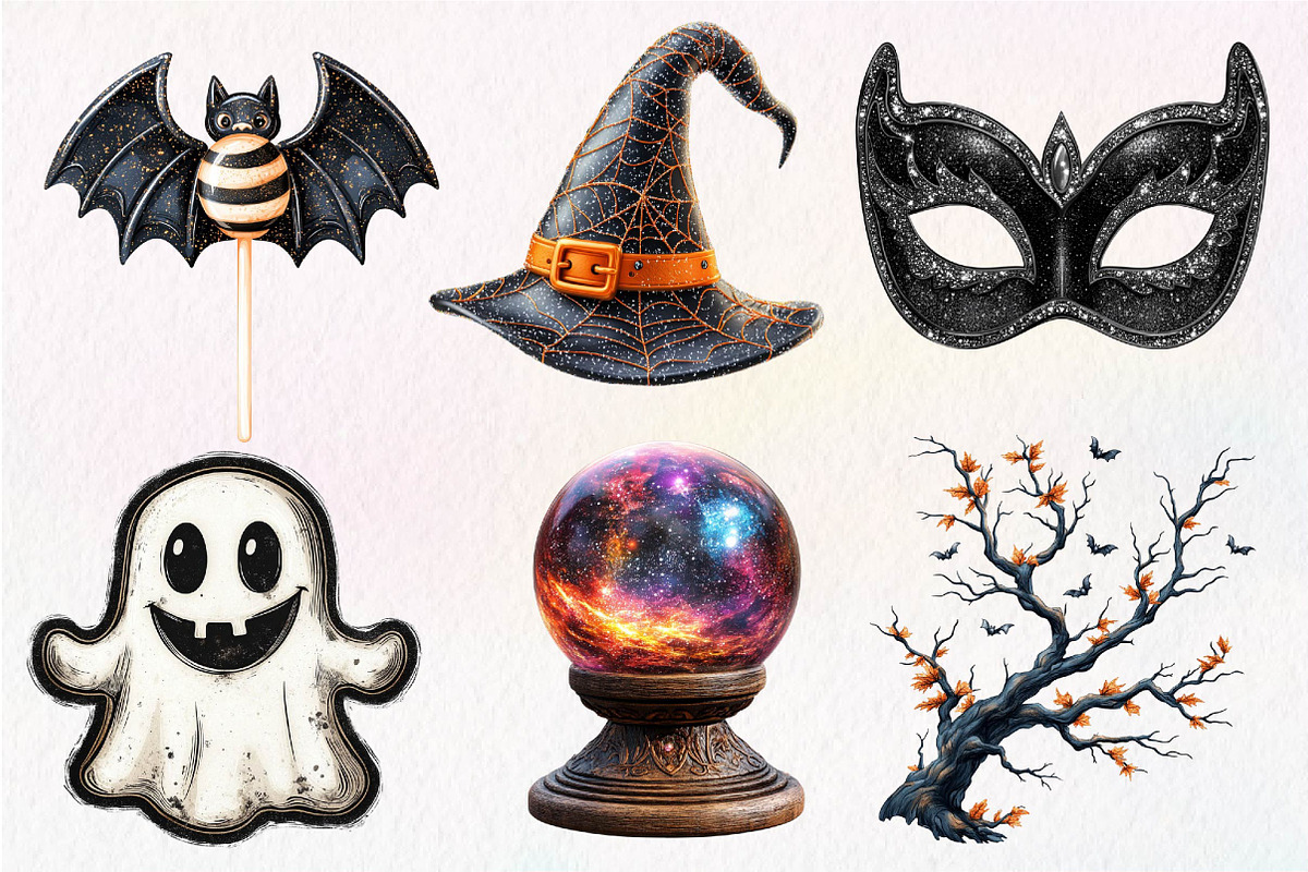 Vintage Glitter Halloween Clipart, an Icon by Dream Creation (Photo 2 of 7)