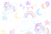 Unicorn Clipart Set, an Illustration by Pinkinks (Thumbnail 2 of 2)