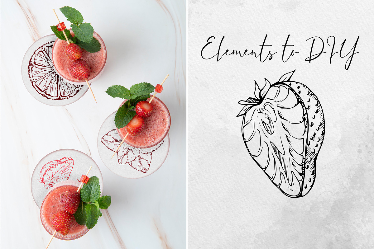Strawberry cocktails, a Food Illustration by MsFlaffy (Photo 2 of 12)