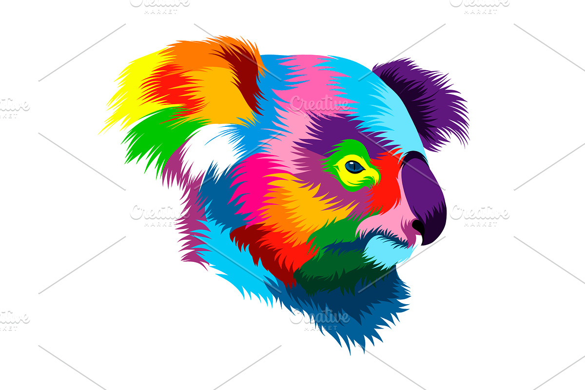 Abstract koala head portrait, an Animal Illustration by 3D Tai