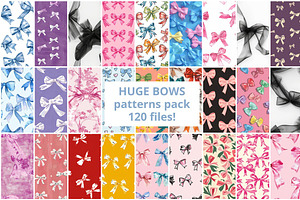 120 Bows Seamless Patterns
