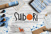 Shibori indigo watercolor collection, a Pattern Graphic by Nicetoseeya (Thumbnail 1 of 4)