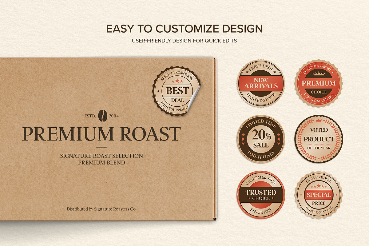 Vintage Marketing Badge Vector Set, an Object Graphic by DesignerCandies (Photo 4 of 6)