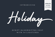 Holiday - Script Handwritten Font, a Script Font by alphArtype (Thumbnail 2 of 13)