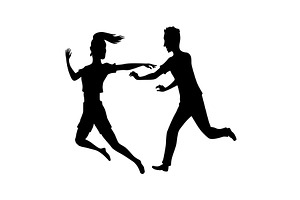 Couples in love silhouette. Man and, a Person Illustration by the8monkey
