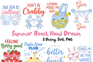 Summer Beach Hand Drawn SVG Bundle, an Illustration by OK Design
