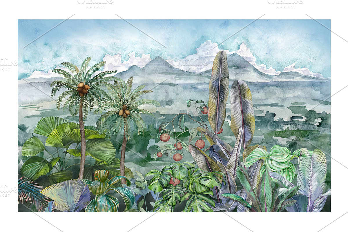 Equatorial. Tropical landscape, a Background Graphic by emeraldthue (Photo 8 of 17)