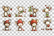 Strawberry Mouse Watercolor PNG, an Animal Illustration by Nicolle's Colorful Art (Thumbnail 3 of 3)