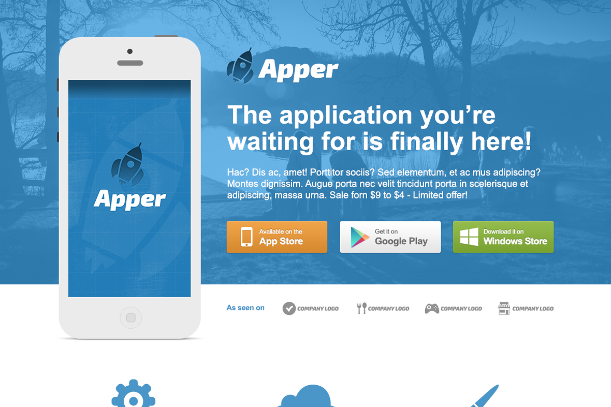 Apper Pagewiz Landing Page + PSD, an App Template by LanceMedia (Photo 3 of 5)