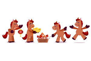 Red horse Chinese 2026 New Year, an Illustration by art PVP - market