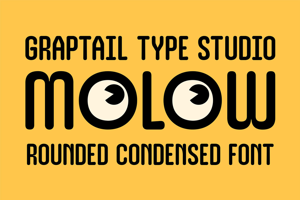 Molow | Rounded Condensed Font, a Sans Serif Font by Graptail (Photo 1 of 10)
