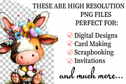 Watercolor Easter Funny Cow Clipart, an Illustration by Daily.Designs (Thumbnail 2 of 7)
