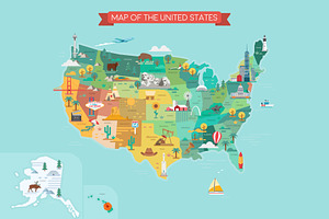 USA tourist map