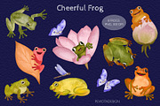 Garden collection, frogs, butterfly, a Pattern Graphic by Peviotadesign (Thumbnail 2 of 7)