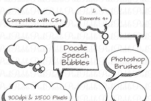 Doodle Speech Bubbles PS Brushes