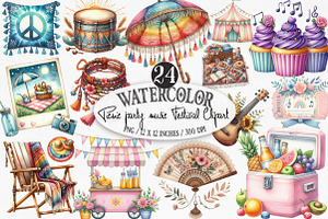 Picnic Party Music Festival Clipart, an Illustration by Designking