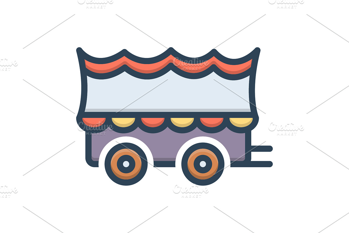 Covered wagon color icon, a Duotone Icon by Creative priyanka