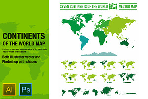 Continents Vector World Map