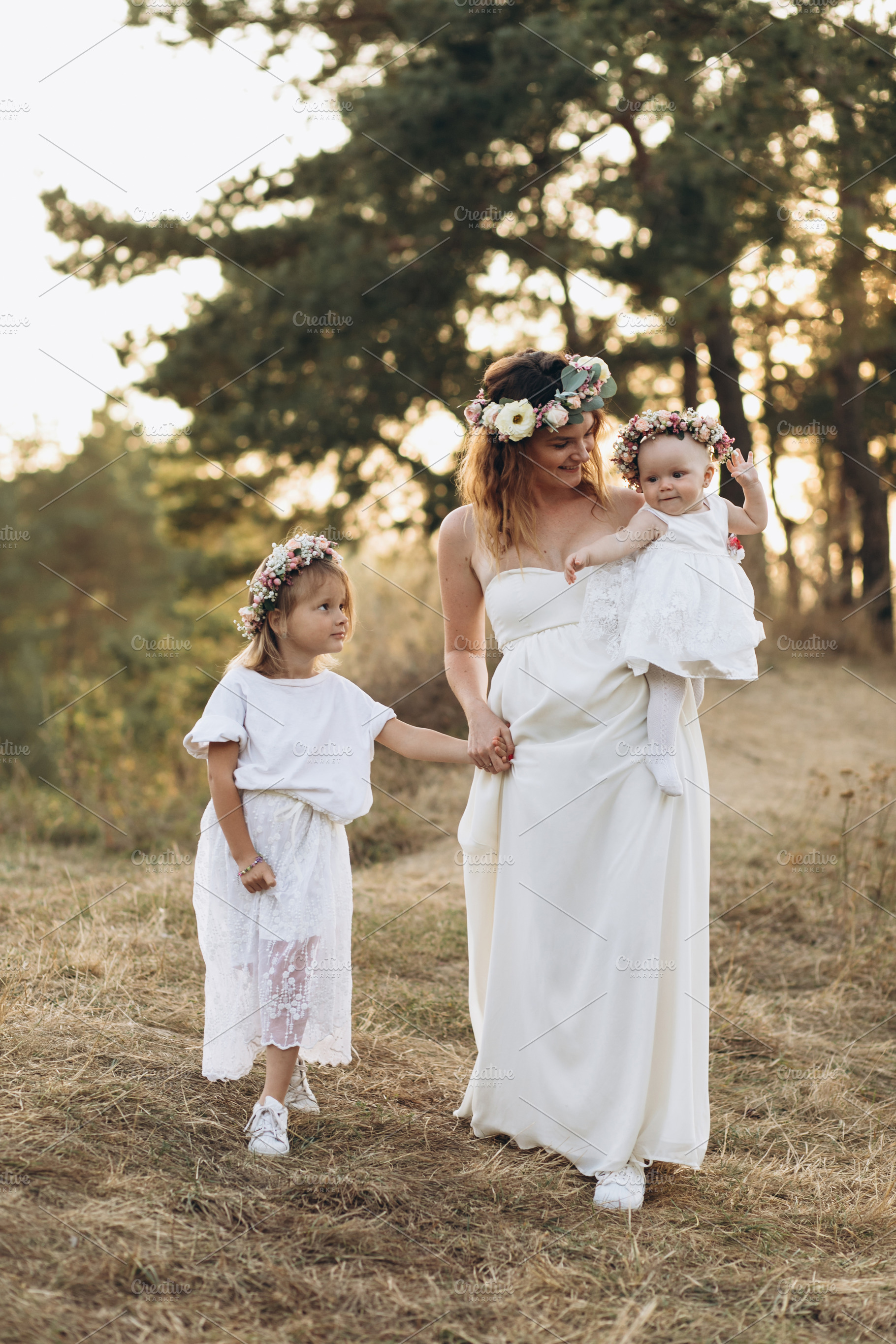 Mother and two beautiful daughters containing little, lovely, and greeting, a Beauty & Fashion Photo by Cherkas Photography