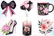 Black and Pink Mother's Day Clipart, a Seasonal Illustration by Canvas Craft (Thumbnail 3 of 4)