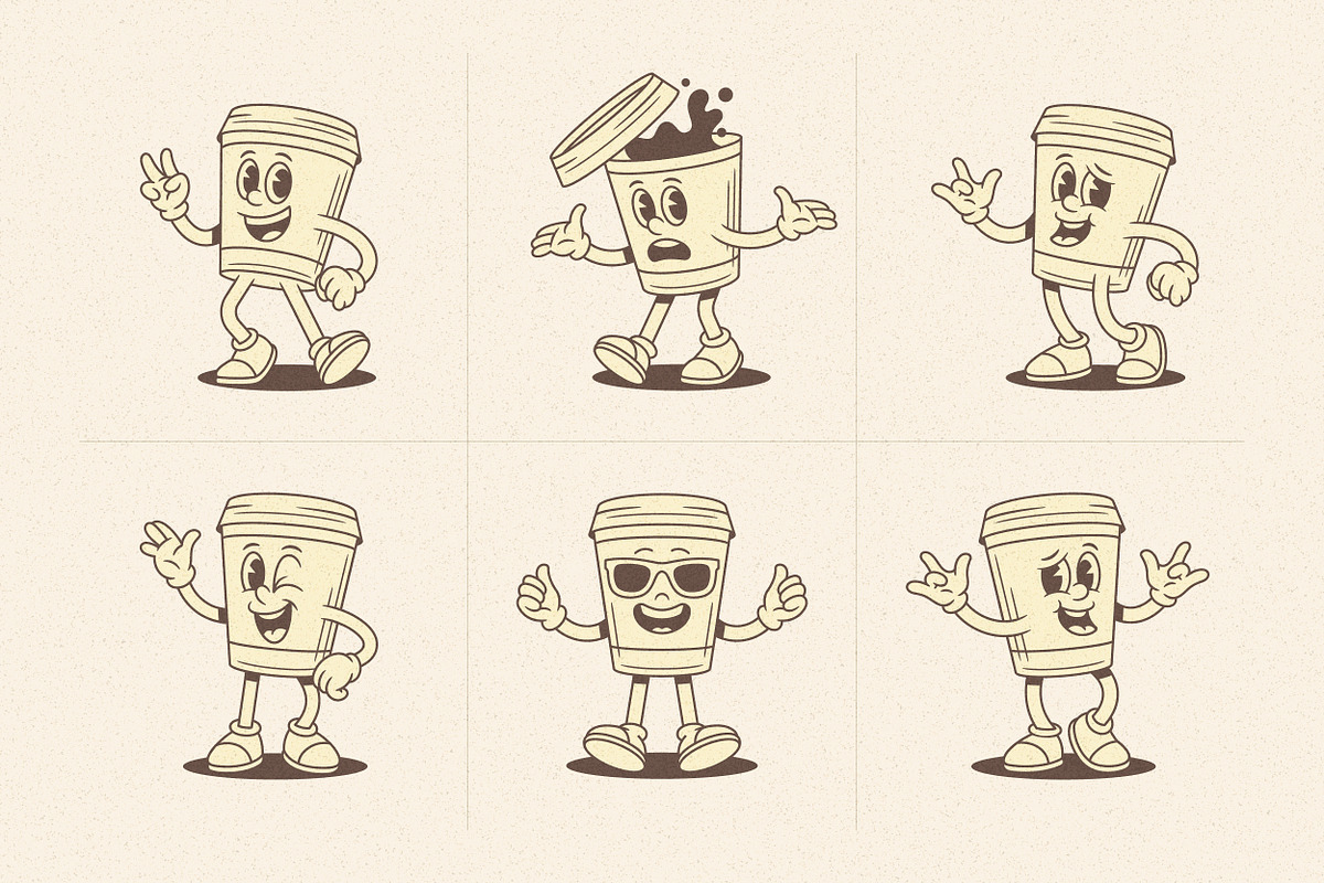 Coffee Cup Cartoon Mascot Character, a Food Illustration by Vasya Kobelev (Photo 2 of 8)