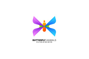 Butterfly Colorful Logo Vector Desig