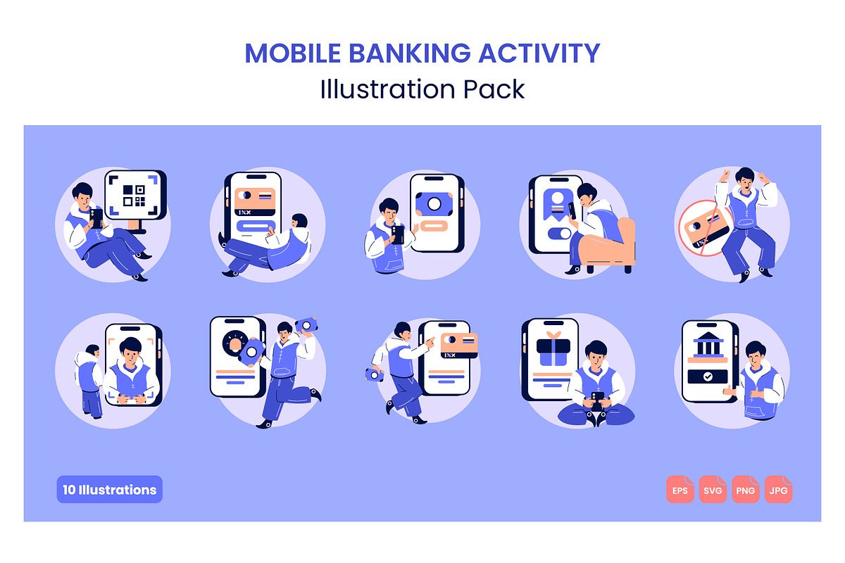 Mobile Banking Activity Illustration, a Finance Illustration by Moonstd (Photo 2 of 2)