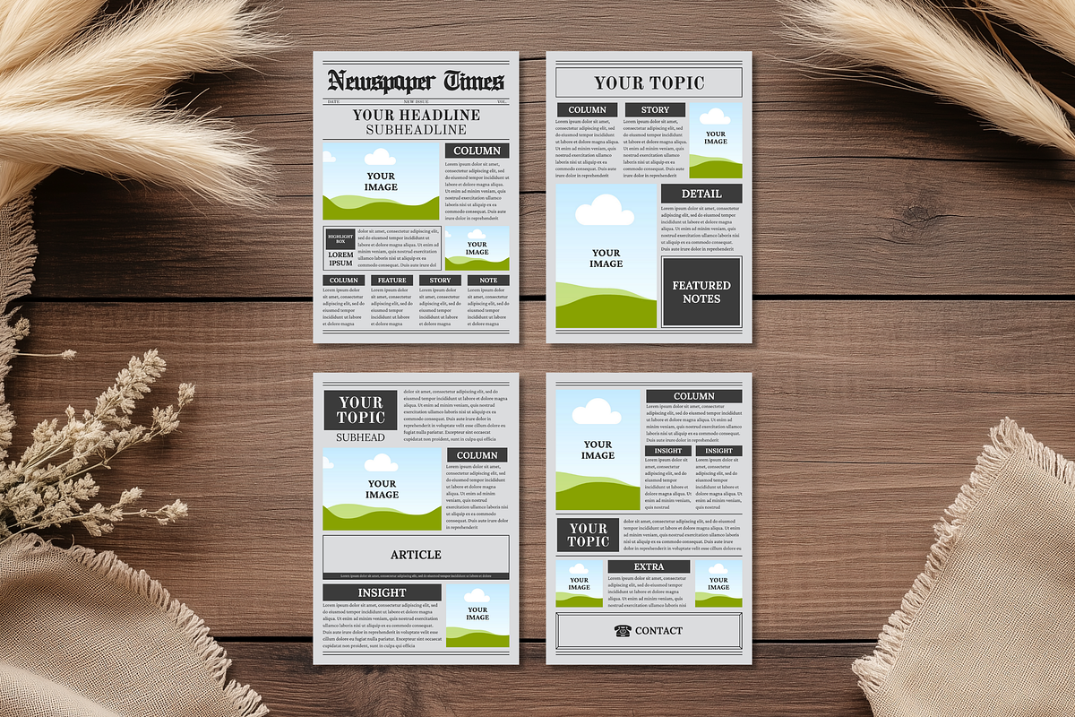Editable vintage newspaper template, a Magazine Template by ZoloDesignHub (Photo 3 of 10)
