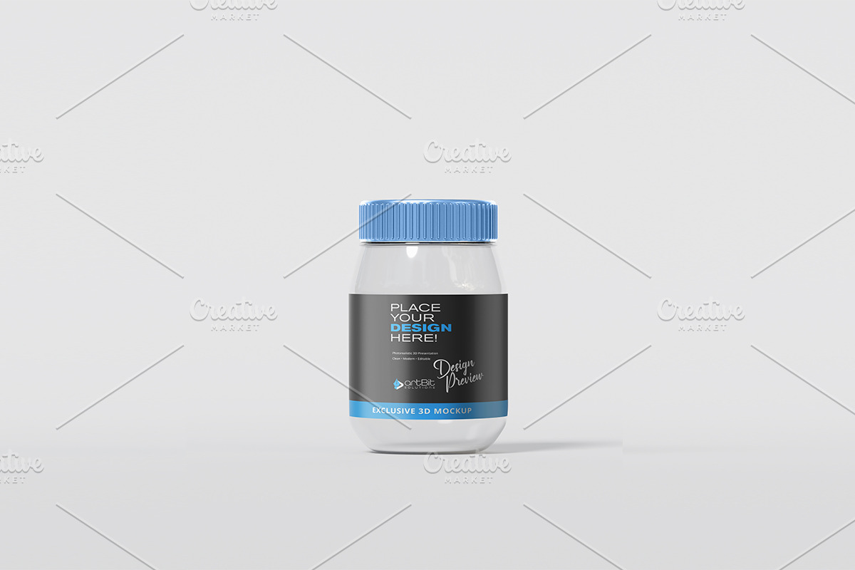Glass Jar Set Packaging Mockup, a Cups & Container Mockup by artBit Design Studio (Photo 6 of 9)