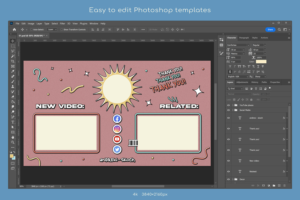 Colorful YouTube End Screens, a Social Media Template by Andrew Skoch Design (Photo 6 of 6)