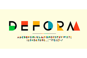 Color geometry font, modern art, a Decorative Illustration by Buch&Bee