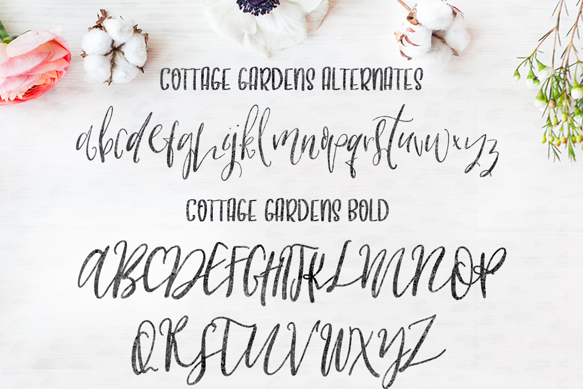 Cottage Gardens Script Font Duo preview 3