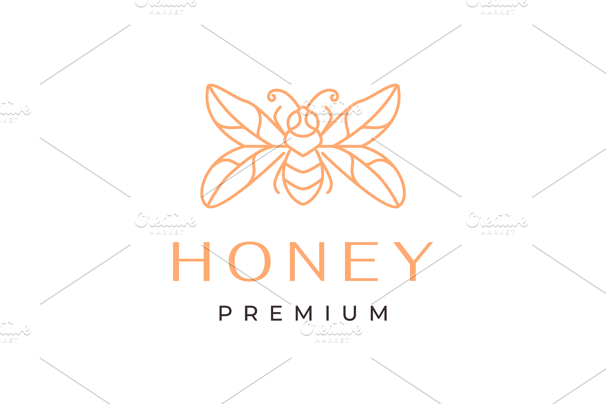 insect honey bee minimal mascot logo, a Branding & Logo Template by devastd
