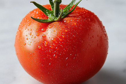 Fresh tomato with water drop, organi, a Food & Drink Photo by Pixeness