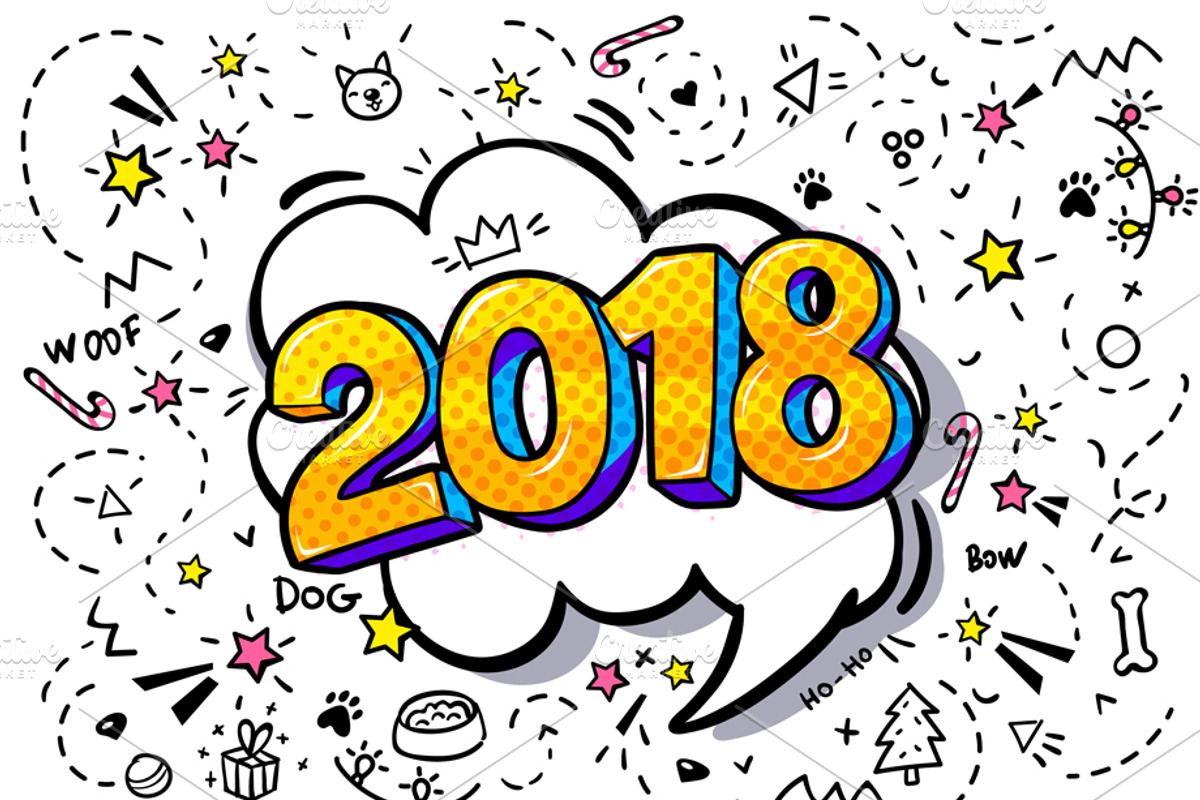 Happy New Year word bubble., an Illustration by VectorStory (Photo 5 of 7)