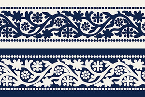 Blue Indian Block Print: Border