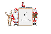 Watercolor Funny Skinny Santa Bundle, an Illustration by Creative Art (Thumbnail 10 of 10)