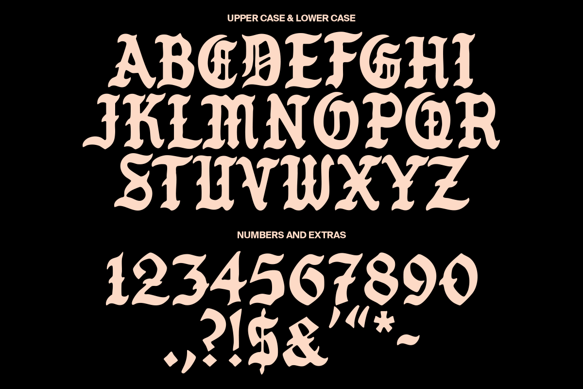 Death Letter Font, a Blackletter Font by Tom Gordon Design