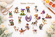 Watercolor Mardi Gras Animal Clipart, an Animal Illustration by Artnoy (Thumbnail 6 of 8)