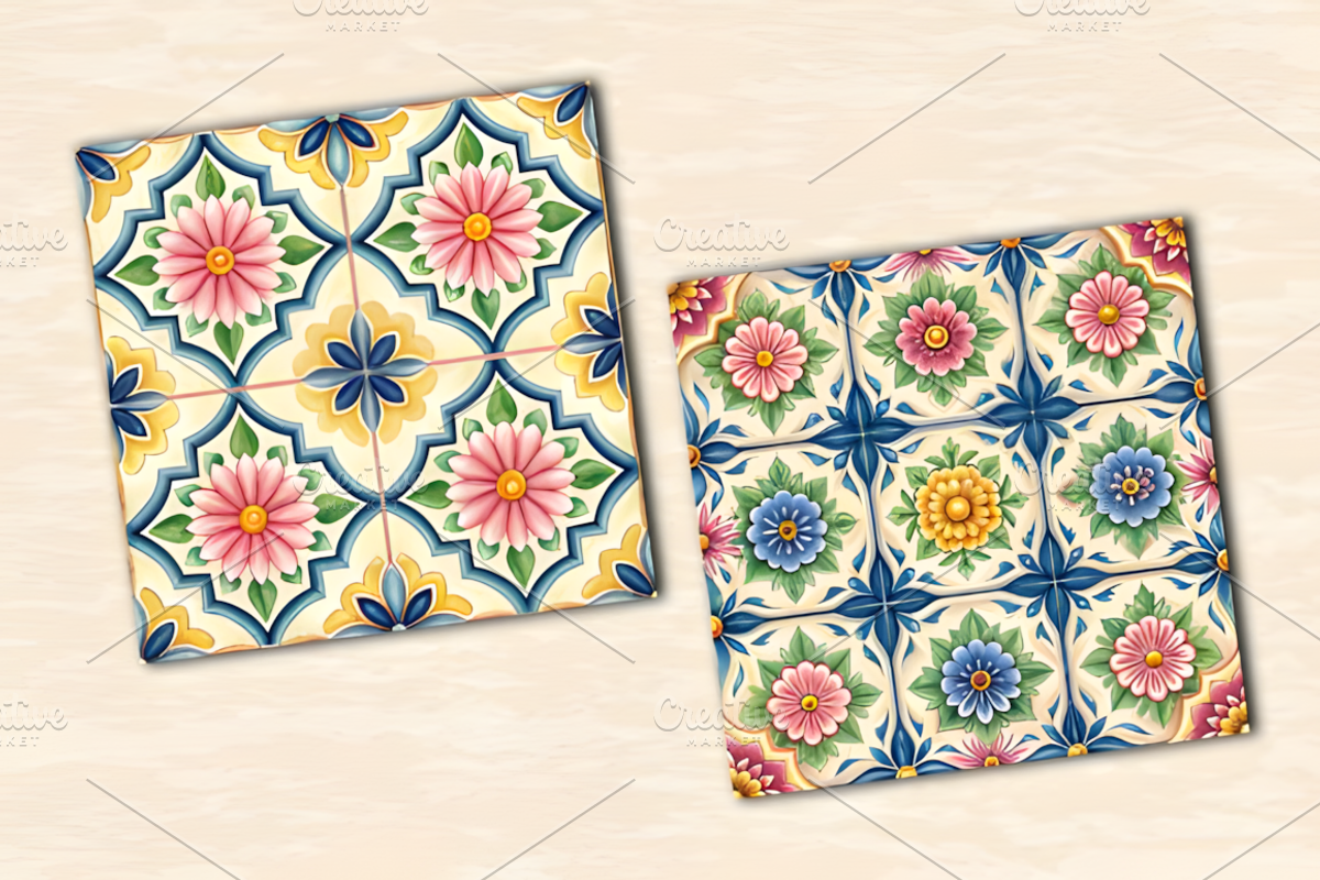 Folk Floral Seamless Patterns, a Pattern Graphic by Ink Gallery (Photo 2 of 3)