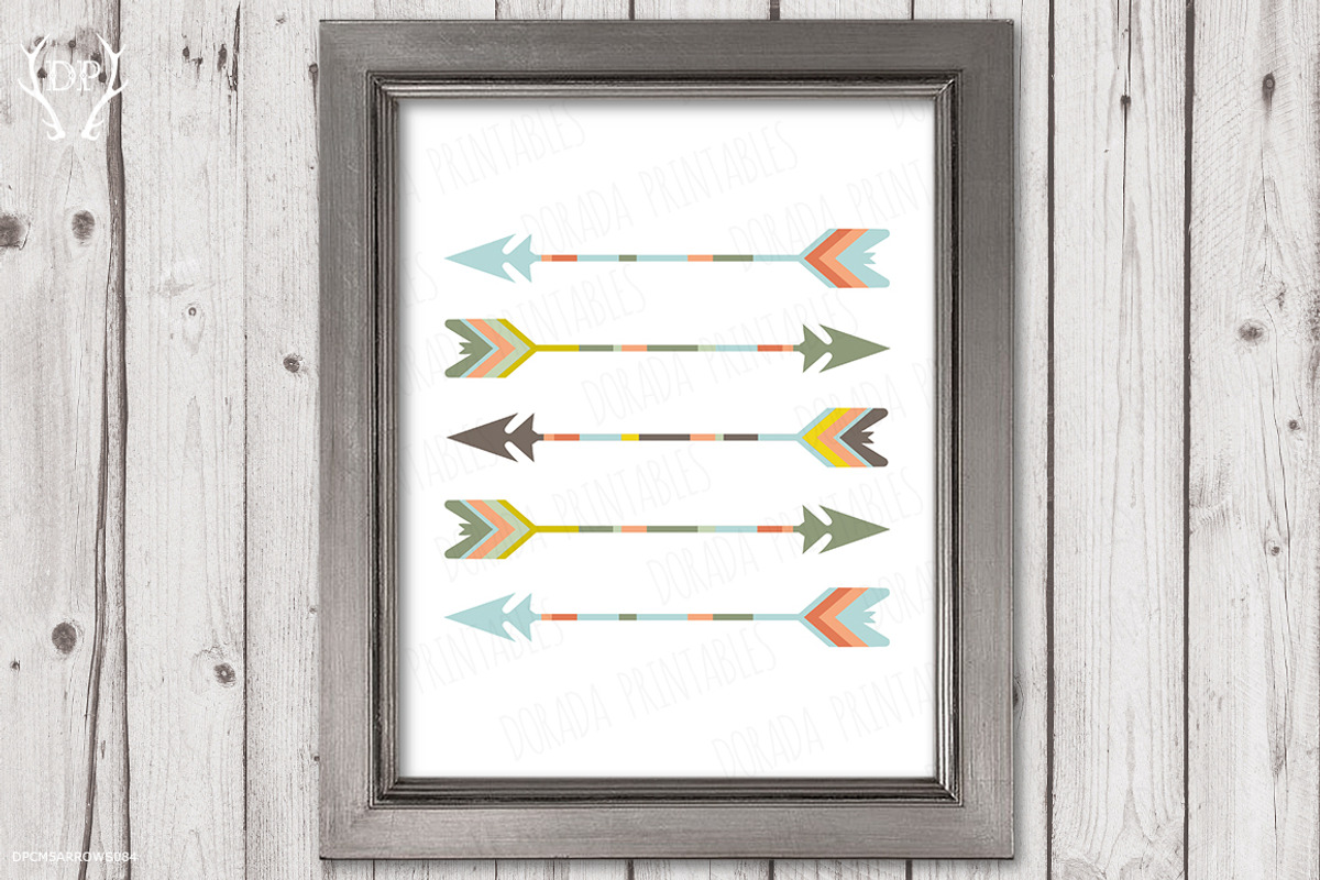 Five arrows tribal artwork pastel, a Decorative Illustration by Talent Supplies (Photo 2 of 3)