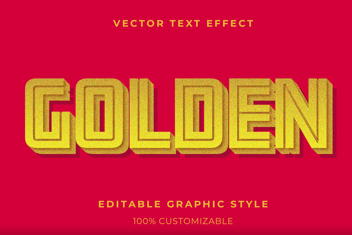 Golden Bold Layered Text Effect