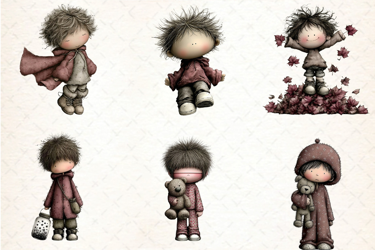 Whimsical Boy Clipart Bundle, an Illustration by DreamCafeArt (Photo 3 of 7)