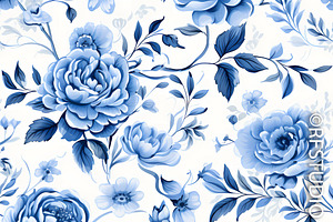 ROSES. Toile De Jouy. Seamless 8