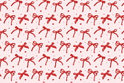 Red Ribbons, Bows & Hearts Pattern, an Illustration by Stellalunarts (Thumbnail 2 of 4)