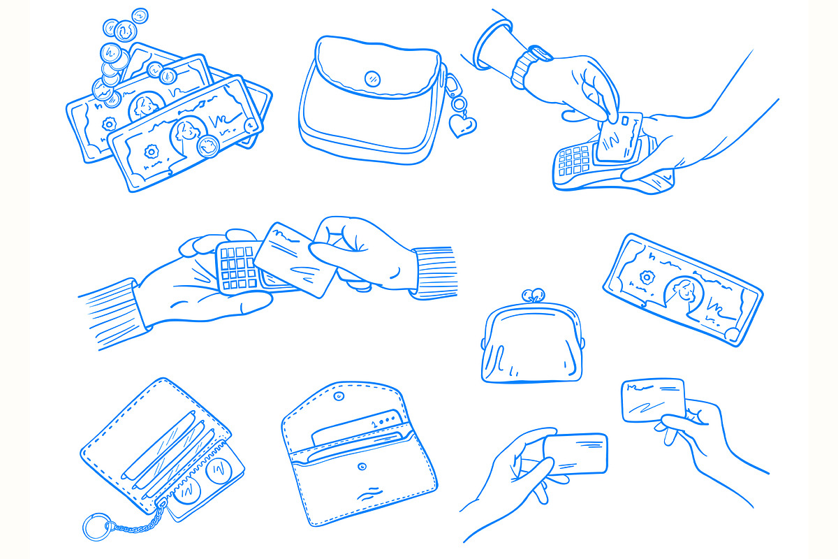 Digital Pay Lineart, a Finance Illustration by Carpet Tapete Pretzel (Photo 2 of 4)