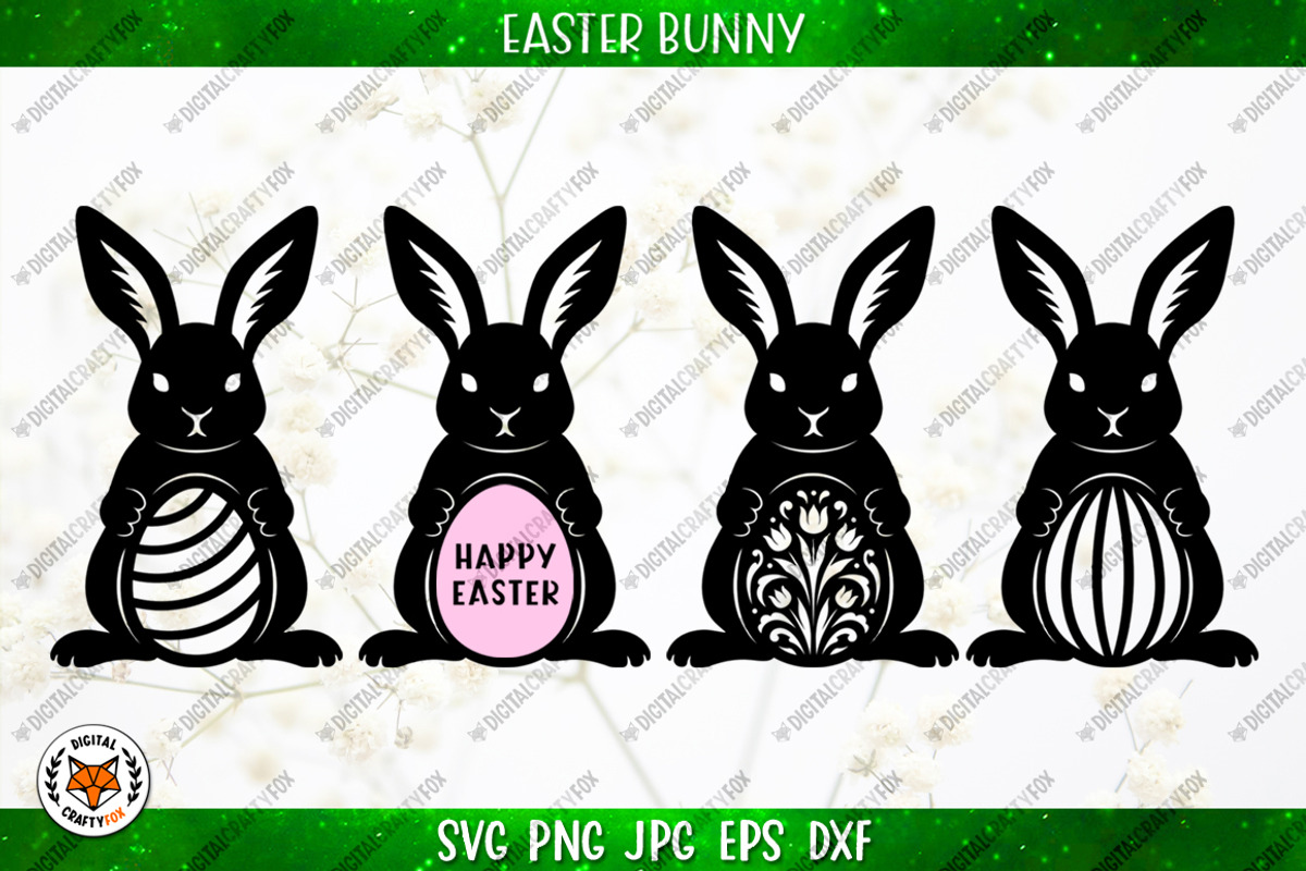 Easter Bunny Collection,Floral Bunny, an Animal Illustration by Digital_Craftyfox (Photo 10 of 20)