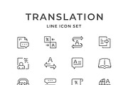 Set line icons of translation, an Outline Icon by motorama (Thumbnail 1 of 2)