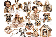 Dog Lover Clipart Pet Images Bundle, an Animal Illustration by GlamArtZhanna (Thumbnail 3 of 6)